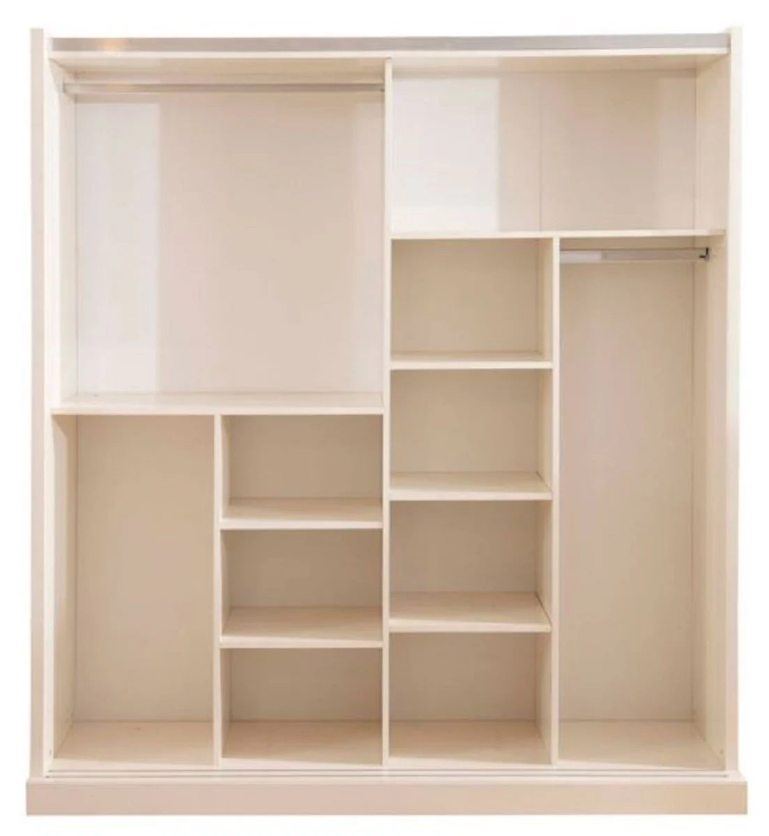 Casa Padrino armario de dormitorio de lujo blanco / oro 200 x 69 x A. 218 cm - Armario con 2 puertas correderas - Muebles de Dormitorio - Muebles de Hotel - Muebles de Lujo