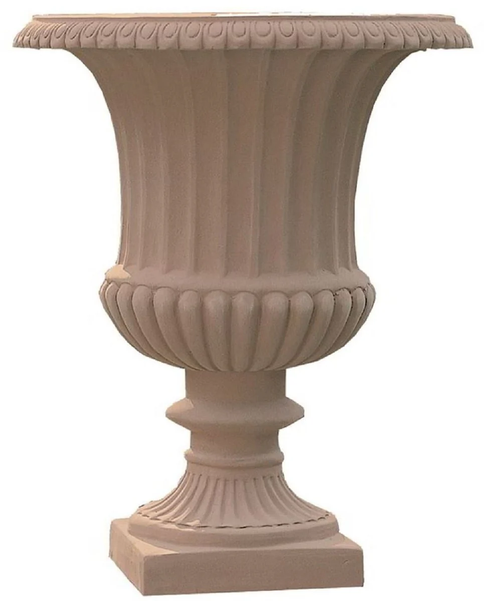 Casa Padrino florero barroco terracota Ø 36 x A. 46 cm - Jarrón de cerámica hecho a mano - Decoración de jardín de balcón y terraza en estilo barroco