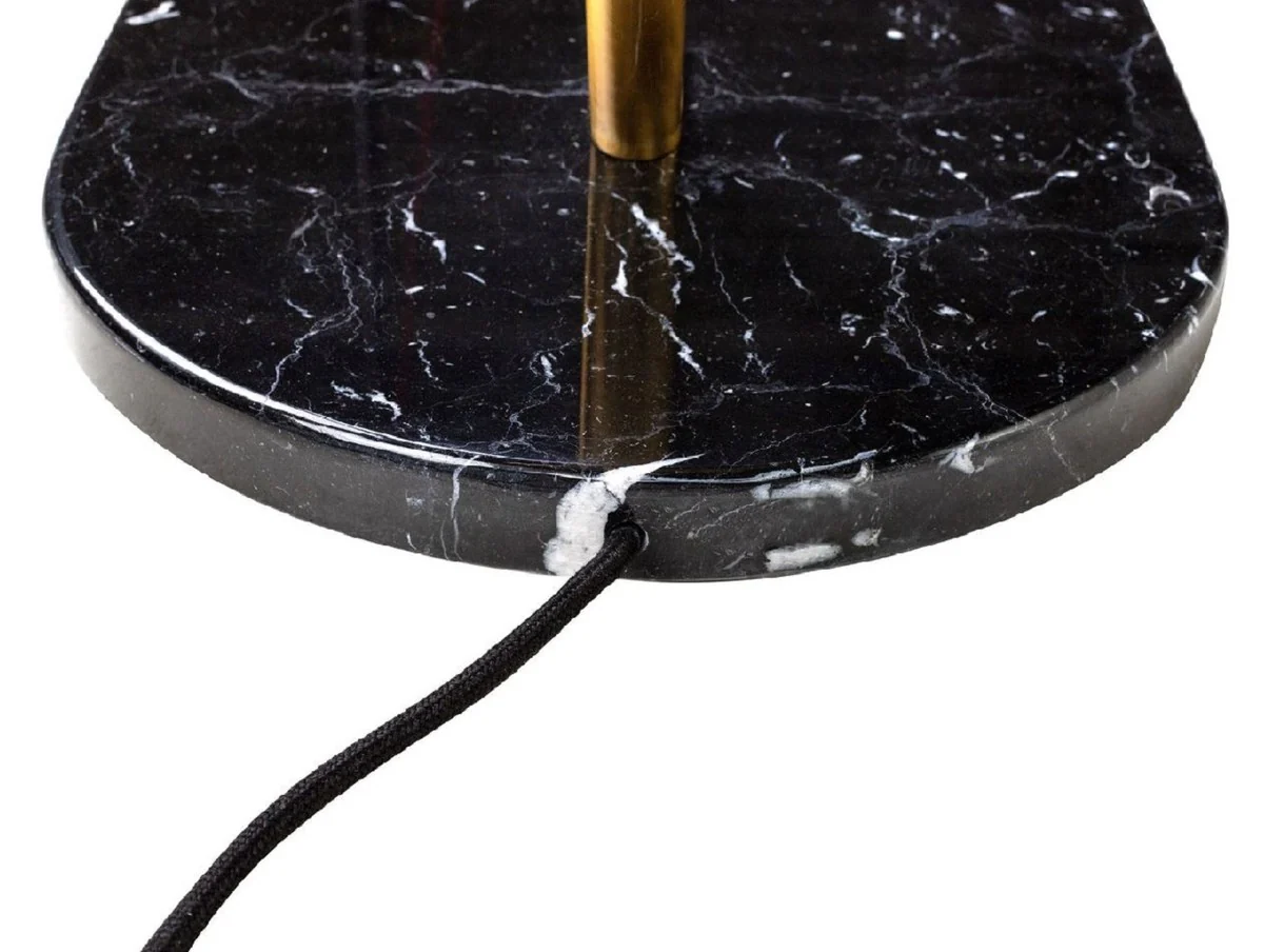 Casa Padrino lámpara de pie de lujo latón / negro 55 x 73 x A. 183 cm - Lámpara de pie de latón con base de mármol - Lámparas de pie de lujo - Lámparas de lujo - Interior de lujo