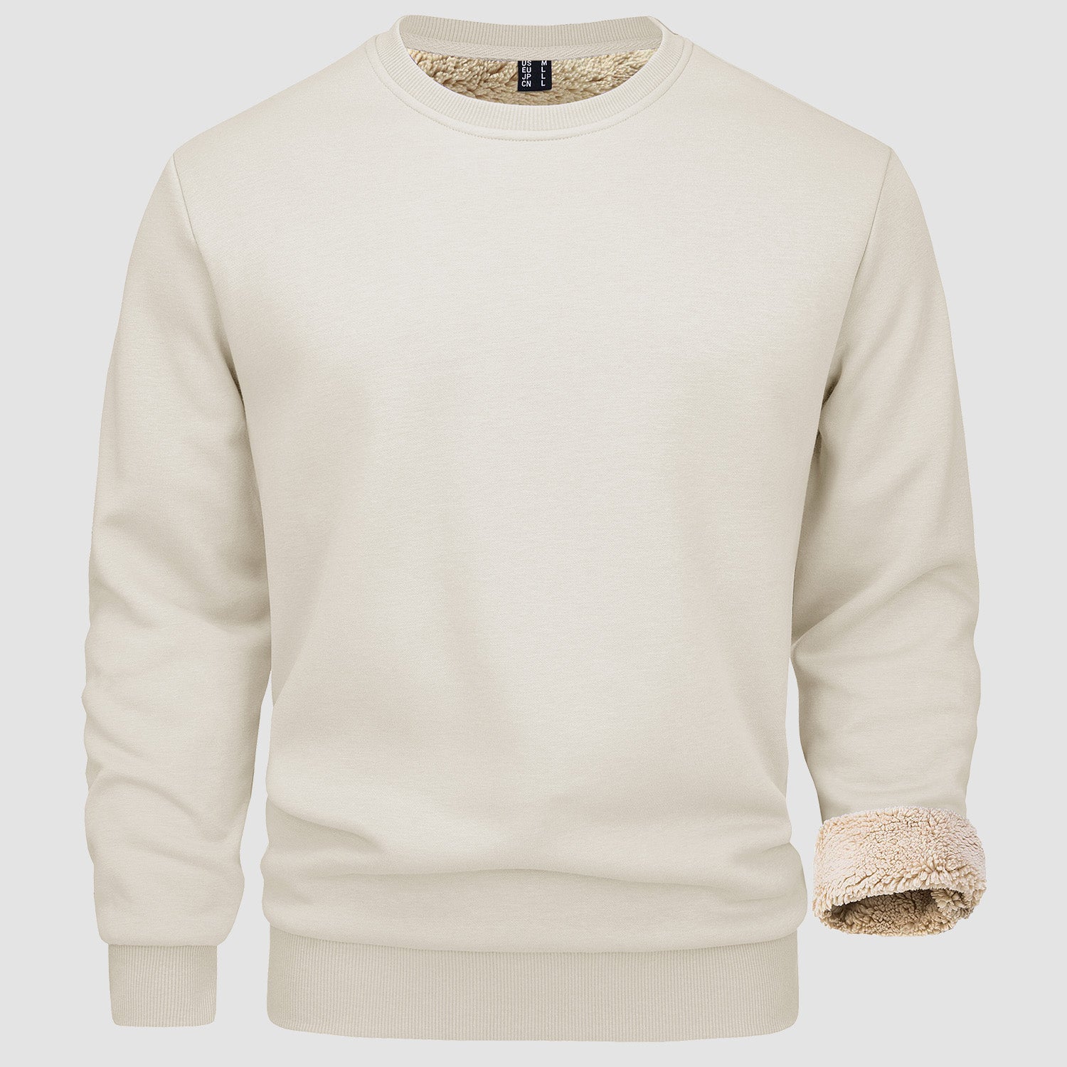 Men's Fleece Lined Sweatshirts Pullover Basic Tops Warm Crewneck Winter Sweater Underwear