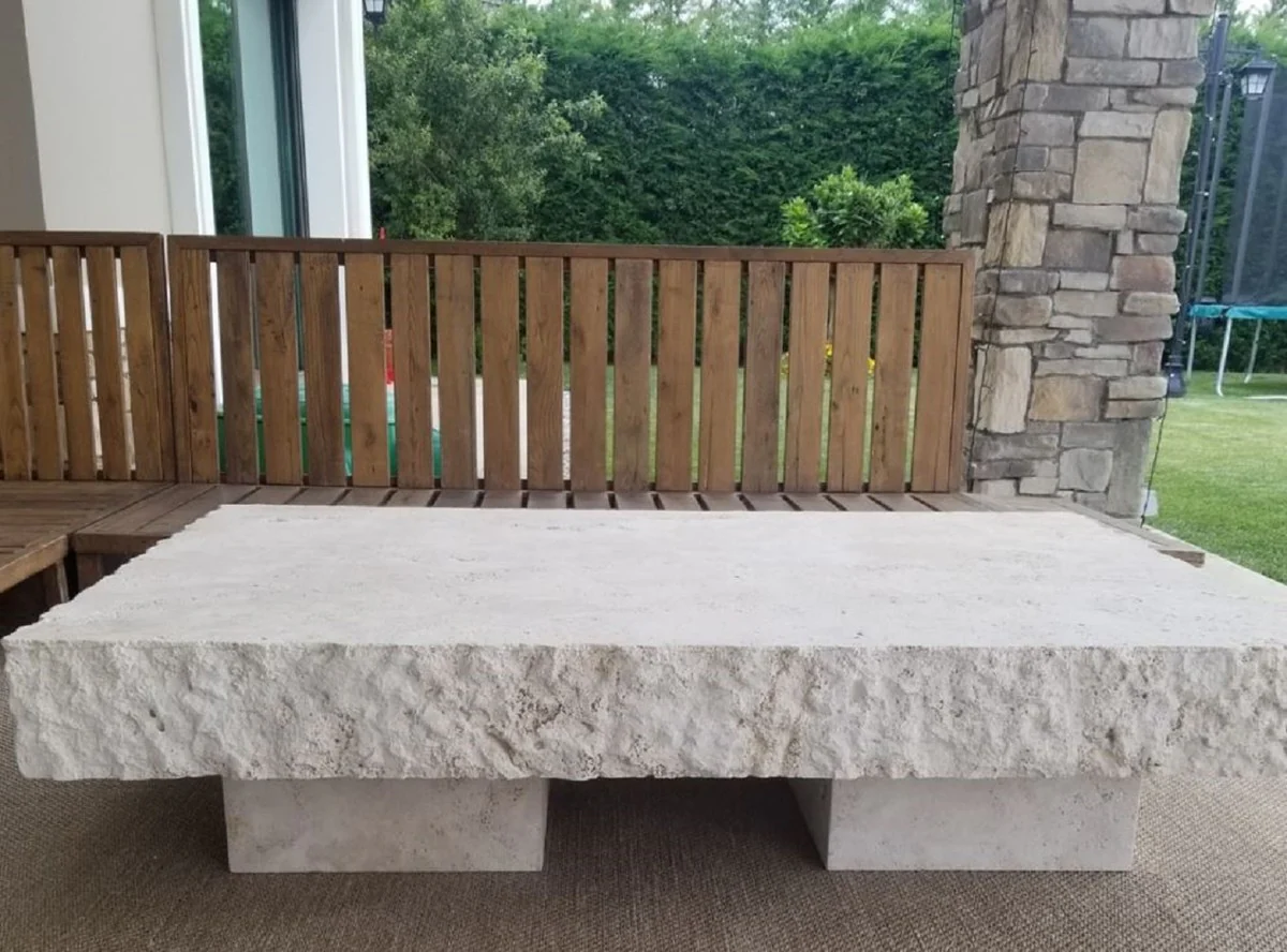 Casa Padrino mesa de centro de lujo blanco 110 x 70 x A. 35 cm - Mesa de sal¨®n de m¨¢rmol moderna - Muebles de sal¨®n de m¨¢rmol de lujo