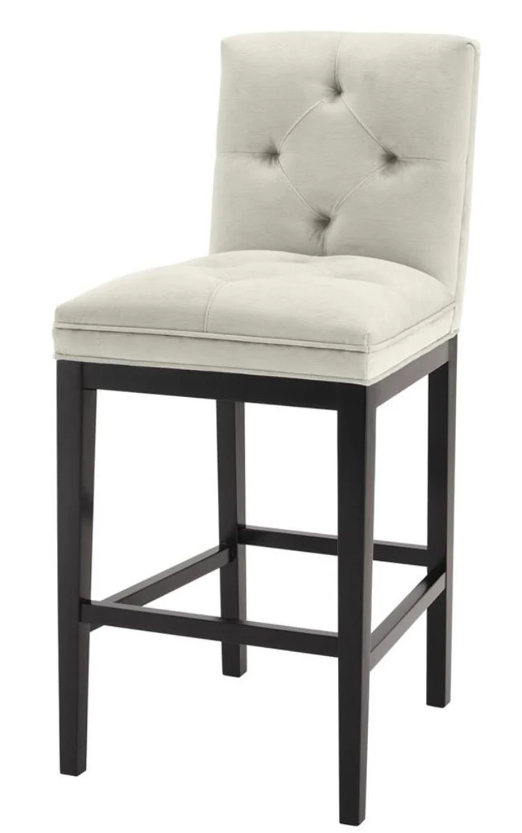 Casa Padrino silla de bar de lujo gris claro / negro 51 x 63 x H. 110 cm - Hotel Restaurant Club Muebles