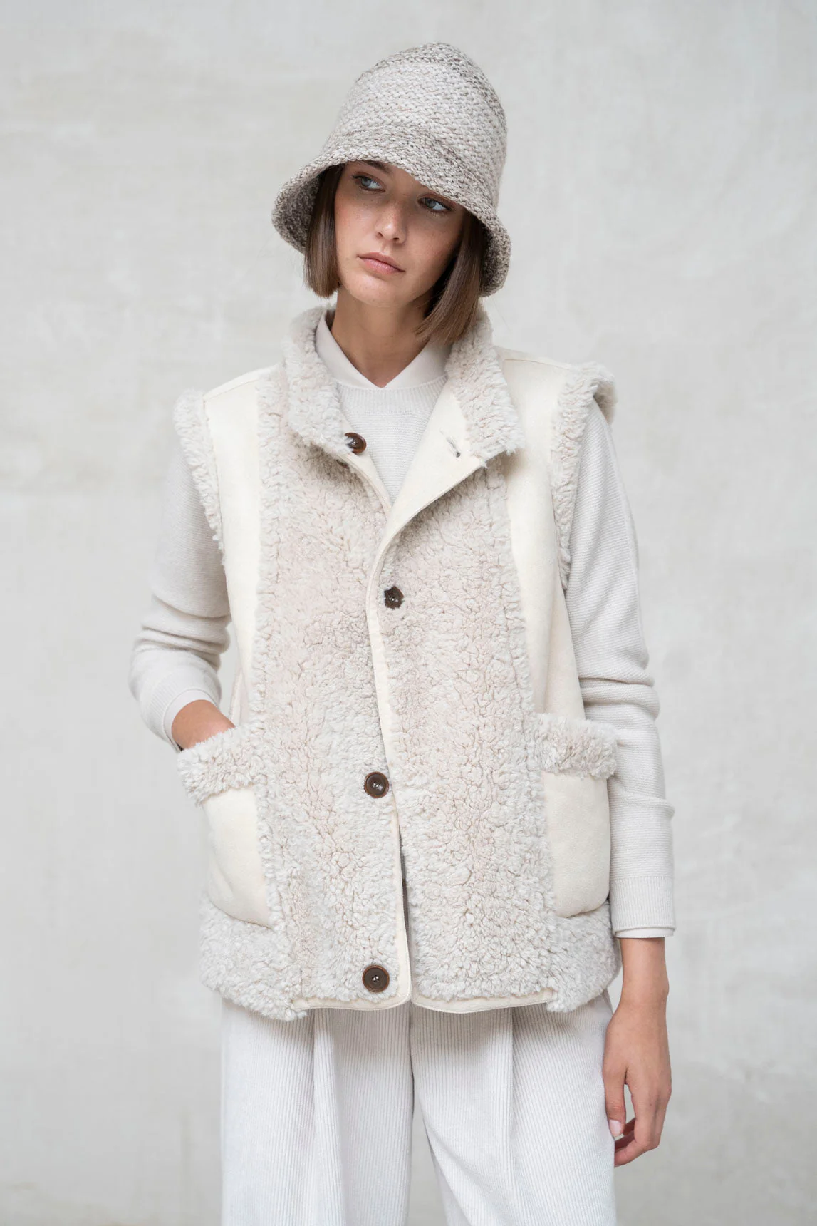 Rivera-spain Chaleco reversible Trani crudo