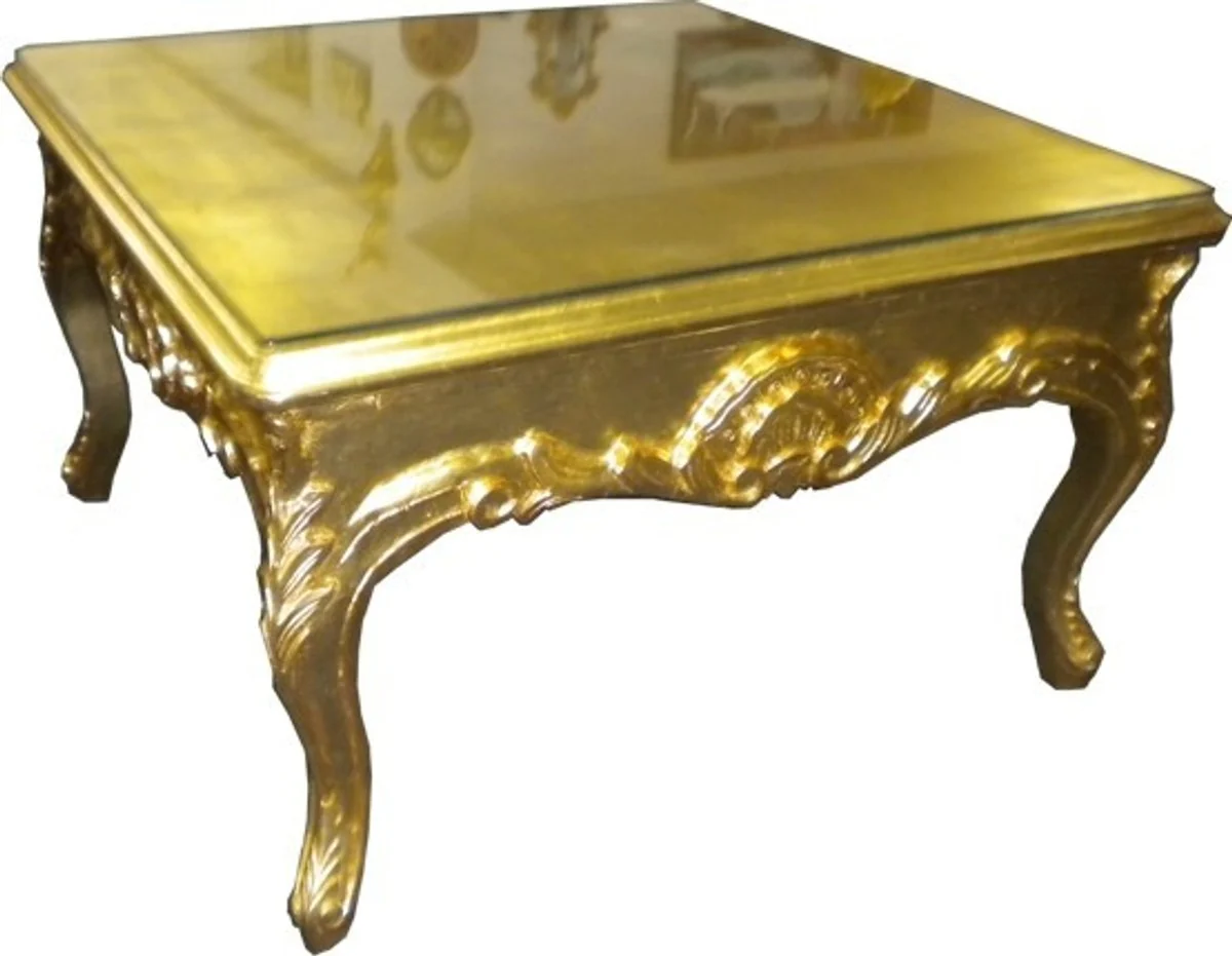 Casa Padrino Baroque coffee table 70x70 cm Gold - coffee table - coffee table - side table - furniture