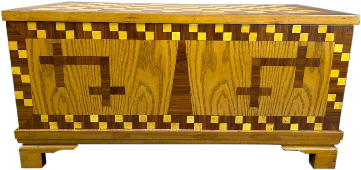 Cómoda réplica de museo de los años 40 réplica 102 x 52 x H 50 cm - muebles de estilo antiguo con incrustaciones marrones Cofre de Berlín Art Deco