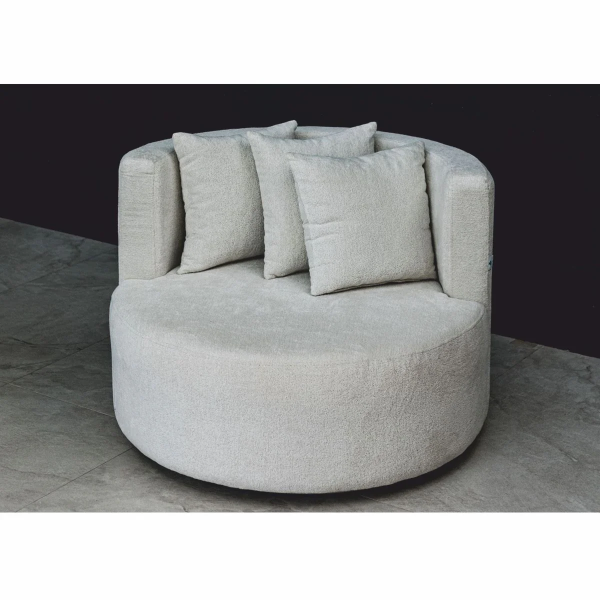 Casa Padrino sill¨®n de lujo gris claro ? 105 x A. 75 cm - Sill¨®n redondo de sal¨®n y jard¨ªn