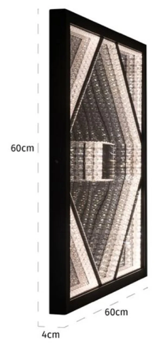 Casa Padrino lámpara de pared LED de lujo negro 60 x 4 x A. 60 cm - Lámpara de pared de cristal regulable - Lámpara de pared de salón - Lámparas de pared de lujo - Lámparas de pared LED