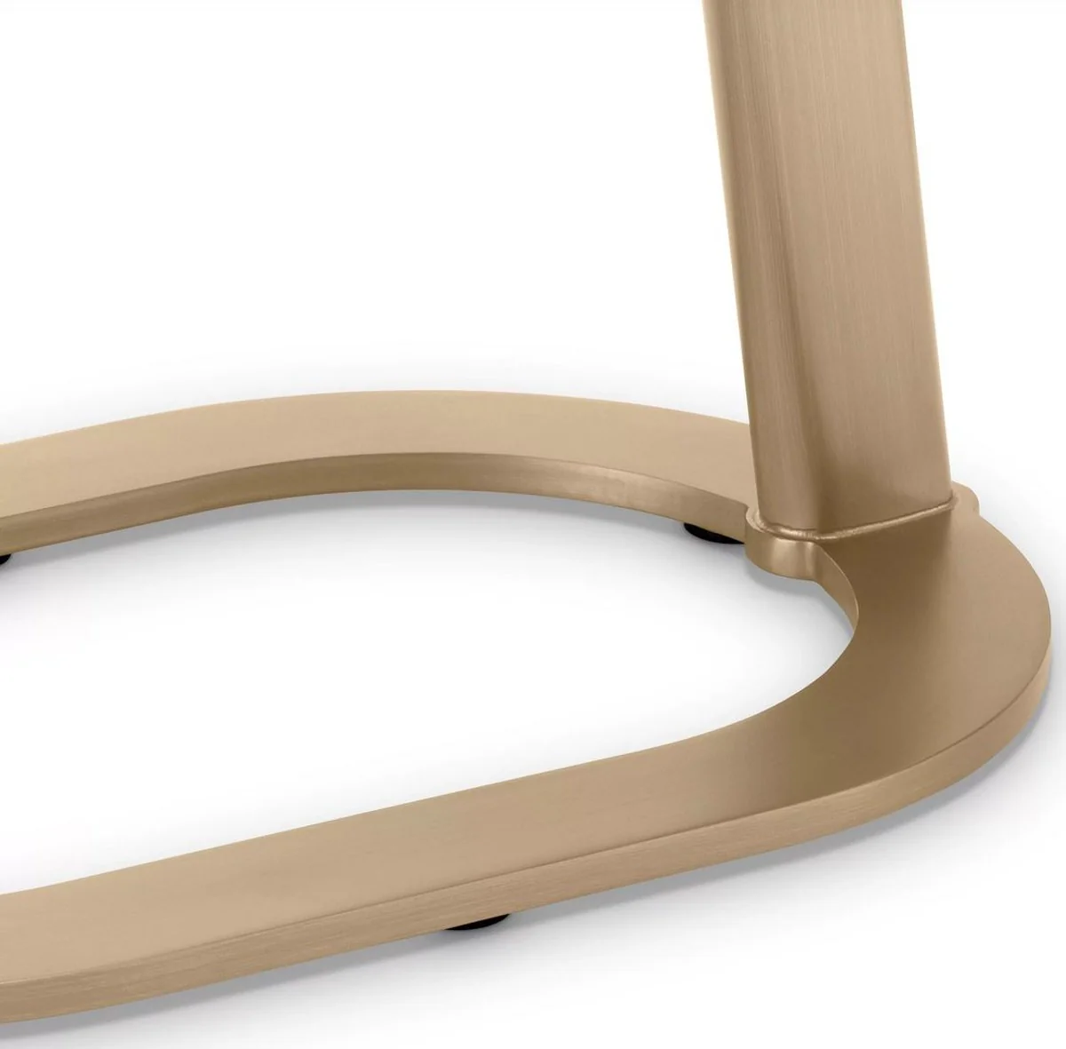 Casa Padrino mesa auxiliar de lujo blanco-marr¨®n / lat¨®n 49 x 34 x A. 50 cm - Mesa de acero inoxidable con tapa de m¨¢rmol - Muebles de sal¨®n - Muebles de lujo - Calidad de lujo