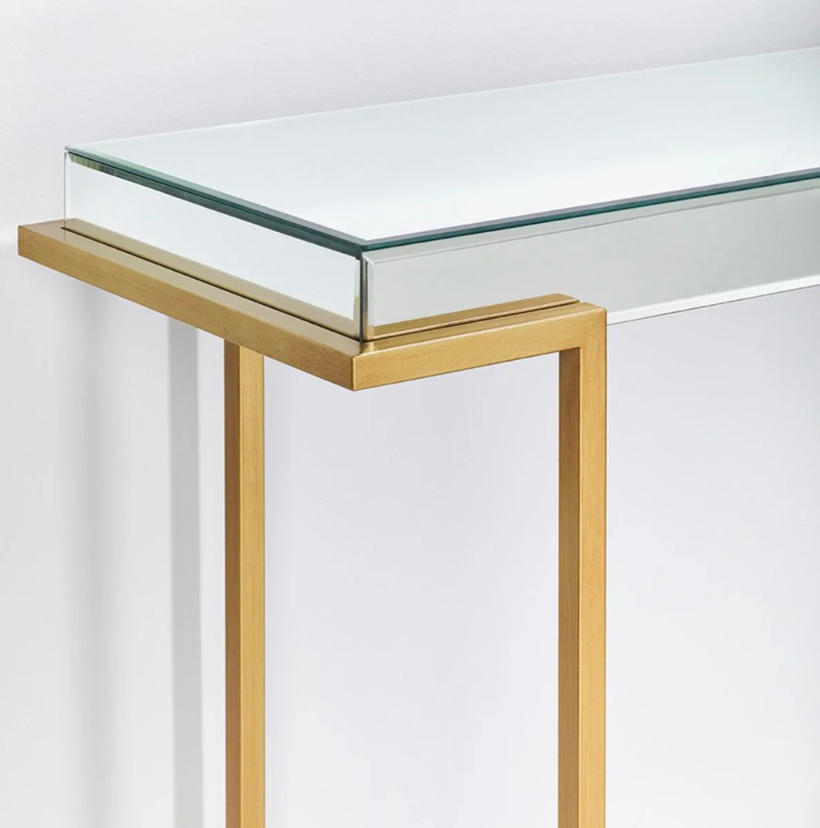 Casa Padrino consola de lujo bronce 116 x 39 x A. 79 cm - Mesa consola con espejo y patas de metal - Muebles de Lujo