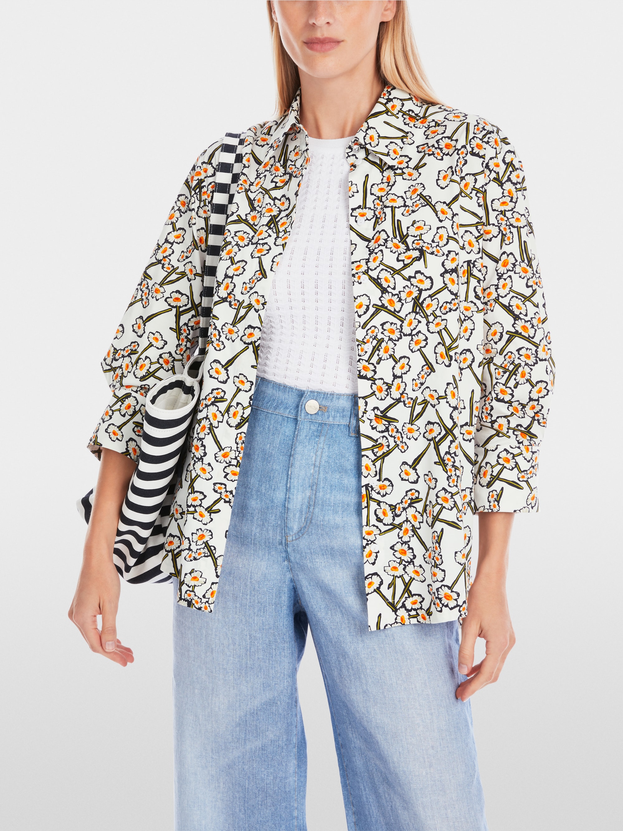 Marc-Cain Shirt blouse with daisy print