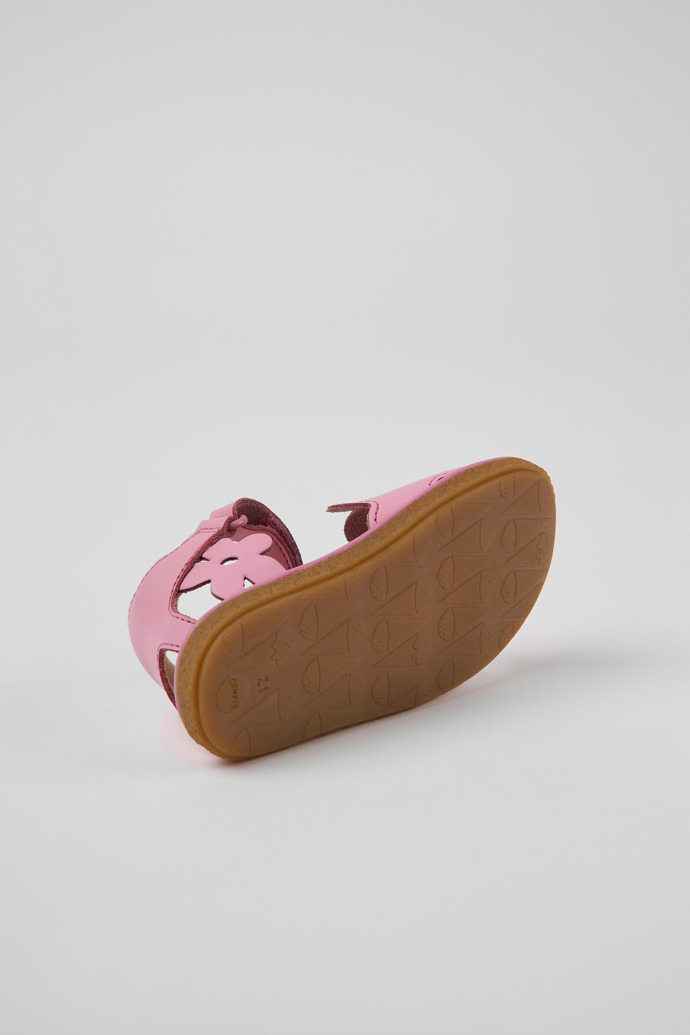 Twins Pink leather sandals for kids