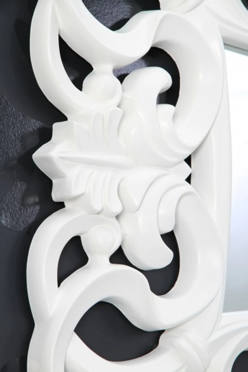 Espejo de pared barroco blanco antiguo, alto 76 cm, ancho 76 cm, noble y magn¨ªfico