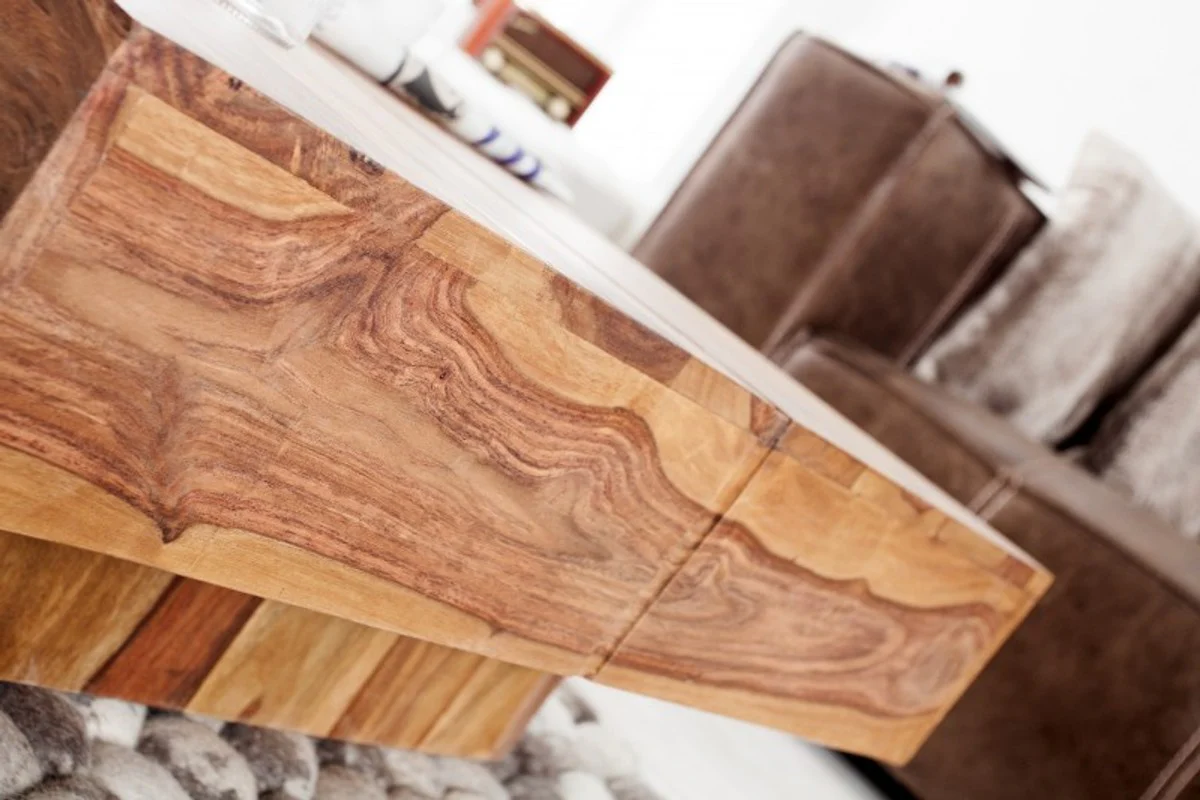 Mesa de centro de madera maciza de diseño Casa Padrino nature 80 x 30 cm - mesa de salón