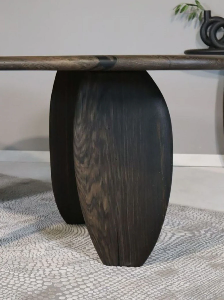 Casa Padrino mesa de comedor de madera maciza de lujo marr¨®n oscuro 220 x 120 x A. 76 cm - Mesa de comedor de madera de roble - Muebles de comedor - Muebles de lujo