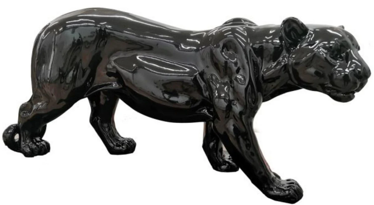 Casa Padrino escultura decorativa de lujo pantera negro A. 80 x A. 35 cm - Figura decorativa grande XXL - Escultura decorativa XXL - Esculturas y figuras decorativas XXL