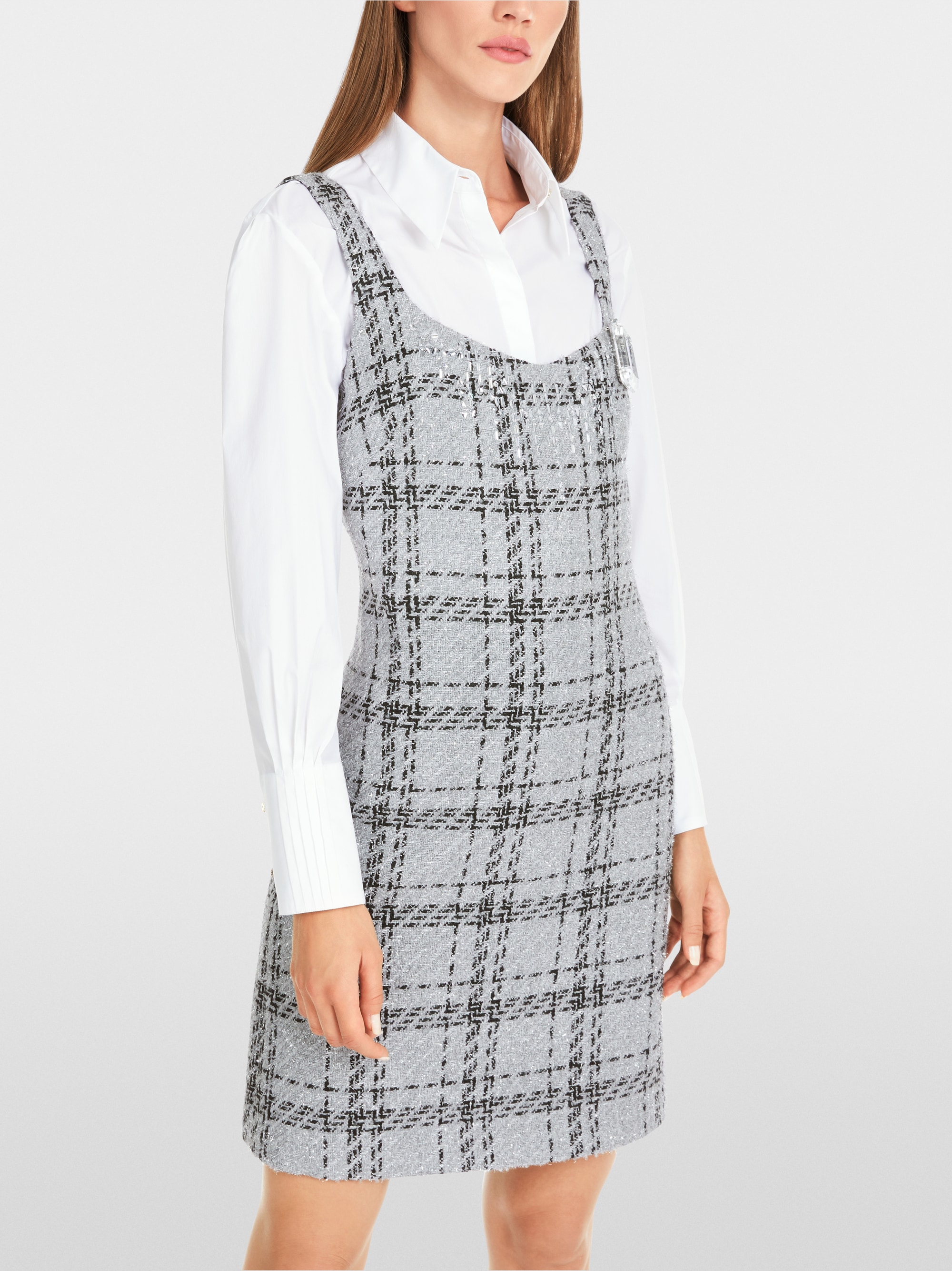 Marc-Cain Sleeveless check dress with lurex