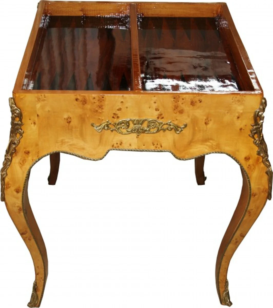 Casa Padrino Art Deco Game table chess / backgammon table Mahogany L 60 x W 60 x H 71 cm - furniture antique style baroque
