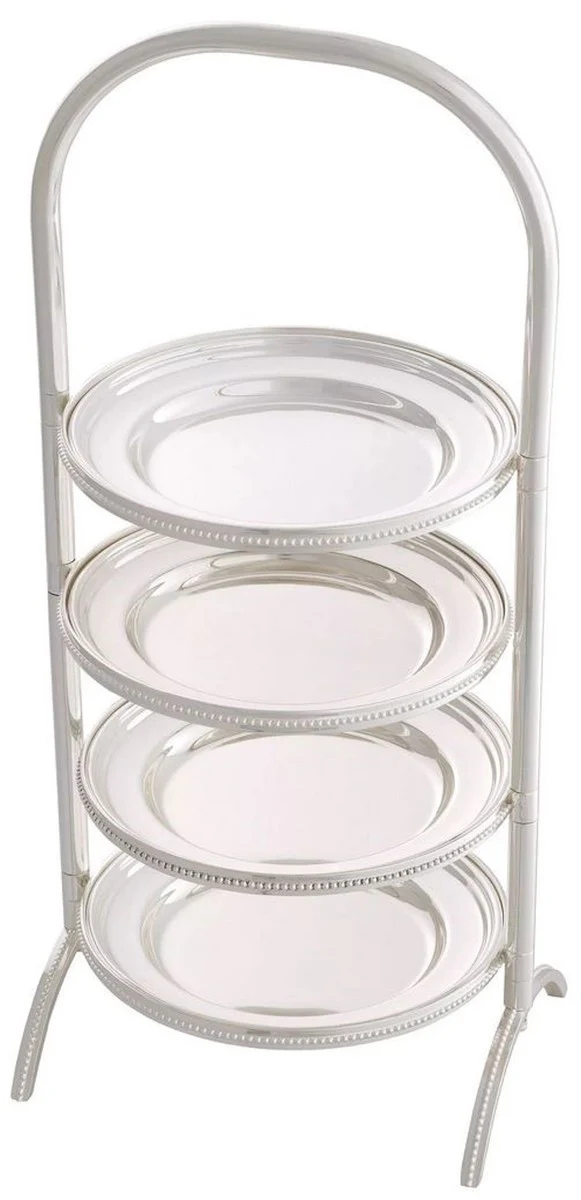 Casa Padrino etagere de lujo con asa plata 21 x 18,5 x A. 47,5 cm - Accesorios de gastronomia - Accesorios de restaurante - Accesorios de hotel - Accesorios de lujo - Calidad de lujo