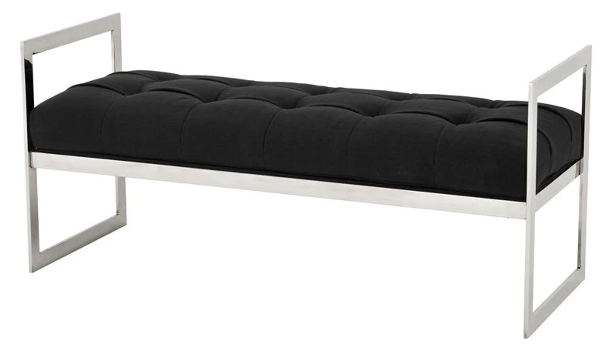 Banco de lujo Casa Padrino negro 129 x 50 x H. 58 cm - colección de lujo