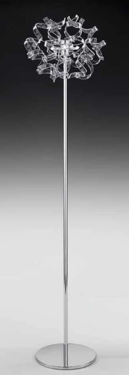 Casa Padrino lámpara de pie LED de lujo plata Ø 45 x A. 175 cm - Lámpara de pie de salón con 12 elementos de vidrio - Lámpara de pie de hotel - Calidad de Lujo - Hecho en Italia