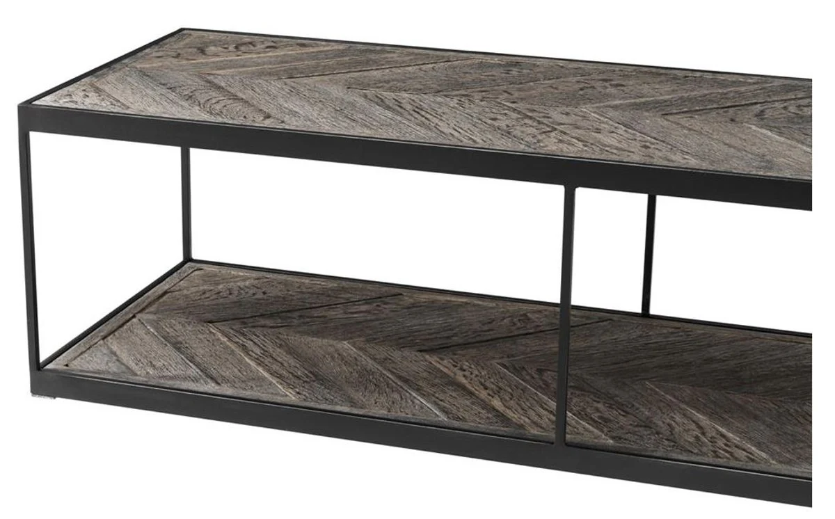 Casa Padrino mesa de centro de lujo de acero galvanizado y resistido roble - dise?ador de mesa de la sala