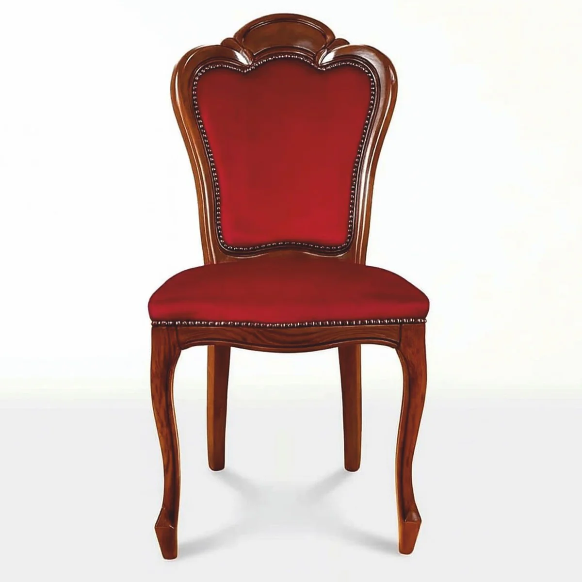 Casa Padrino Silla de Comedor Barroco de Lujo Rojo Burdeos / Marrón Al. 107 cm - Muebles Barrocos