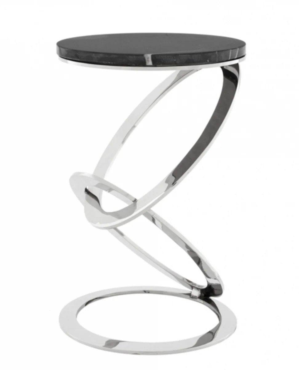Casa Padrino luxury art deco designer side table with black marble top 40 x H. 62 cm - Hotel Table Furniture
