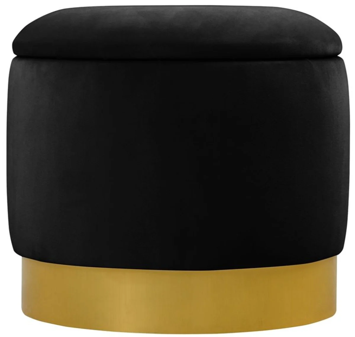 Casa Padrino taburete de lujo de terciopelo ? 40 x A. 37 cm - Diferentes Colores - Taburete redondo con espacio de almacenamiento - Calidad de Lujo