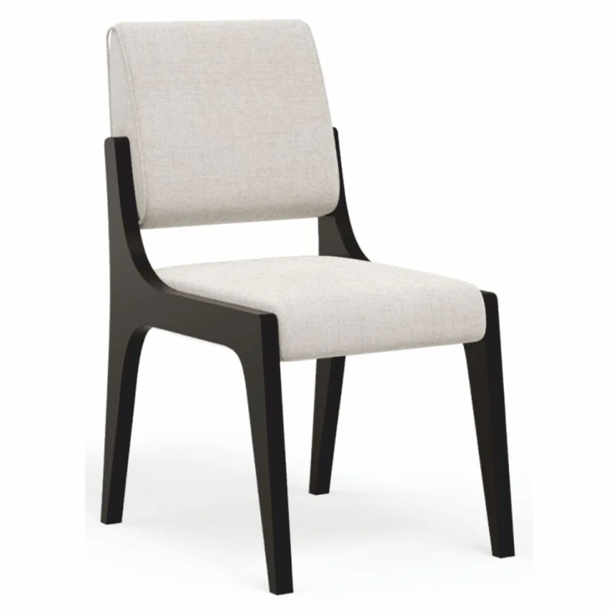 Casa Padrino conjunto de 6 sillas de comedor de lujo blanco crema / negro - Muebles de hotel y comedor