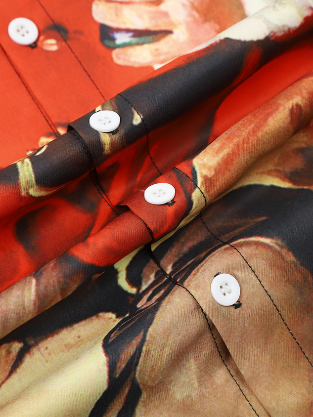 Men's Christmas Collection Casual Short Sleeve Hawaiian Shirt with Chest Pocket