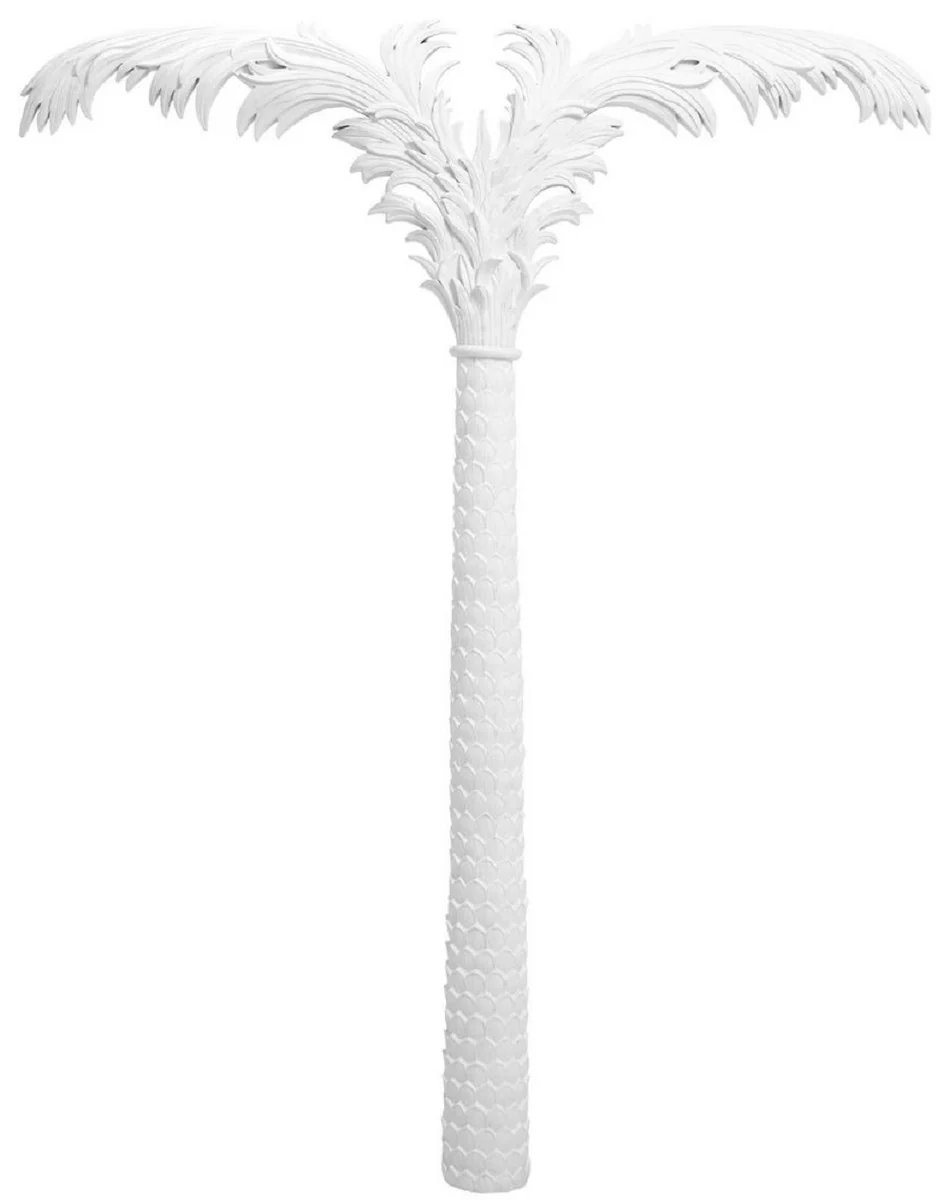 Casa Padrino decoración de pared de lujo palmera blanco mate 260 x A. 260 cm - Palmera de Resina - Accesorios de Decoración de Lujo