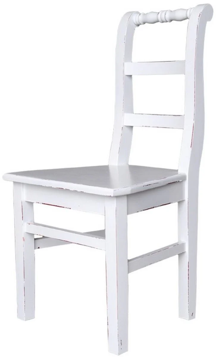 Casa Padrino silla de comedor de estilo rural 48 x 41 x H. 93 cm - Varios Colores - Silla de Cocina con Aspecto Shabby Chic