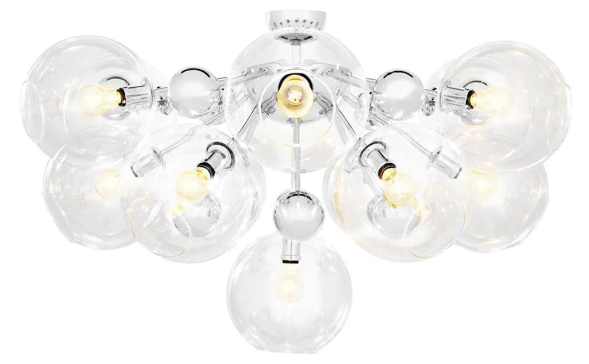 Casa Padrino lámpara de techo de lujo plata Ø 90 x H. 57 cm - Calidad de Lujo