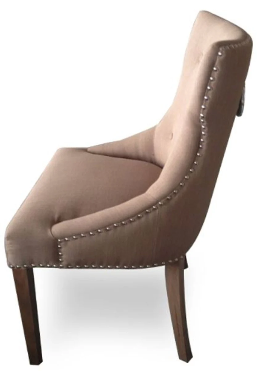Casa Padrino luxury dining chair taupe / brown 59 x 65 x H. 98 cm - Dining Room Furniture