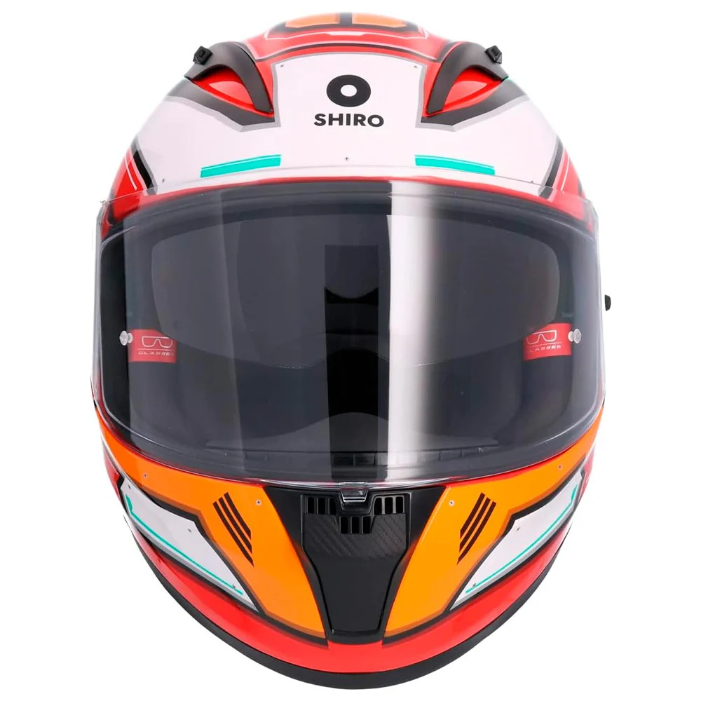 CASCO SHIRO SH-605 SHADOW ROJO / NARANJA / AZUL