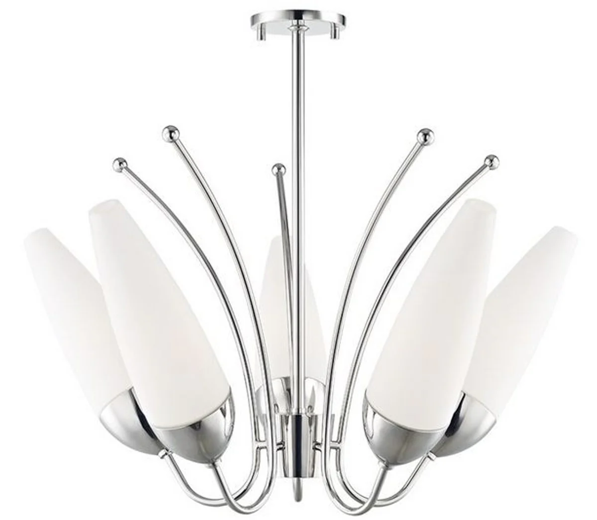 Casa Padrino araña de luces de diseño plata / blanco Ø 69 x A. 43 cm - Araña de Luces Moderna - Calidad de Lujo