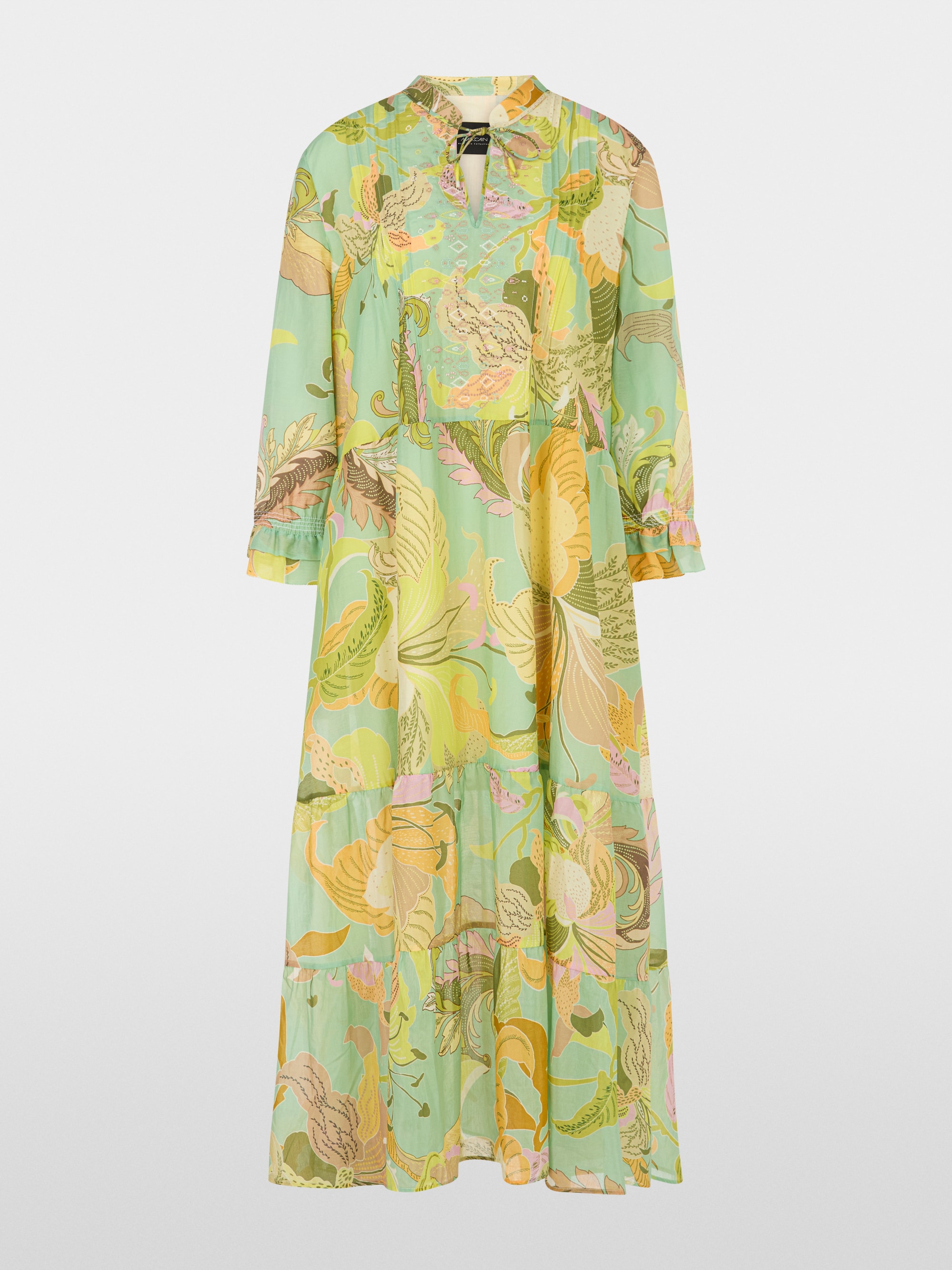 Marc-Cain Wide midi dress with leaf motif