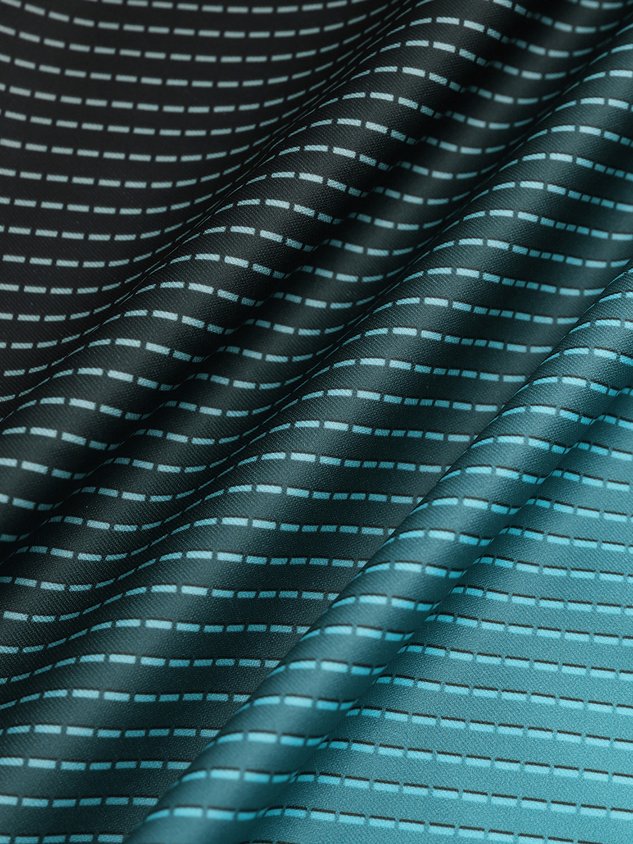 Abstract Gradient Geometric Button Short Sleeve Polo Shirt