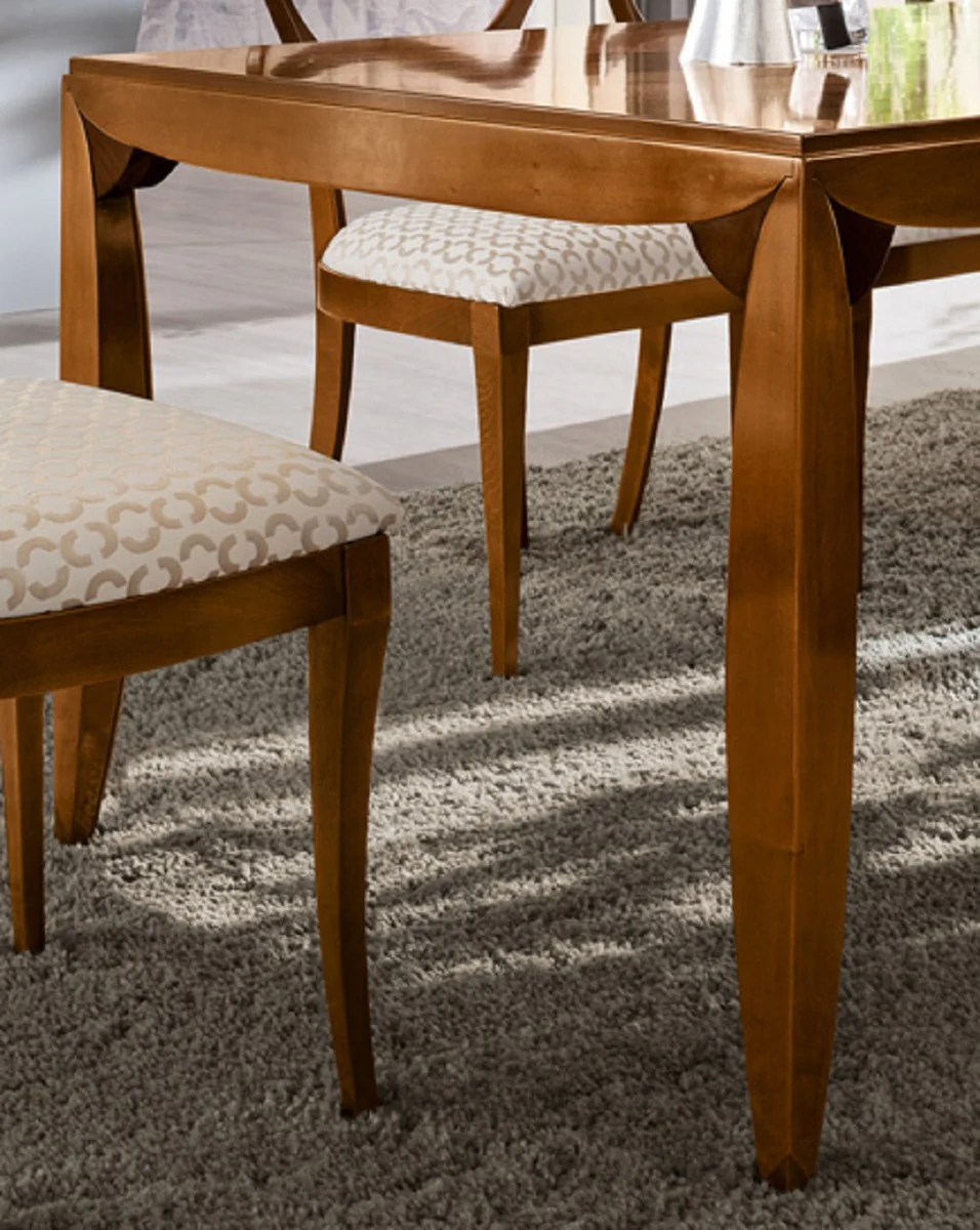 Casa Padrino mesa de comedor Biedermeier de lujo marr¨®n - Mesa de comedor extensible de madera maciza - Muebles de comedor Biedermeier - Calidad de Lujo - Hecho en Italia