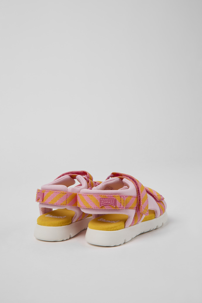 Oruga Pink and orange textile sandals for kids