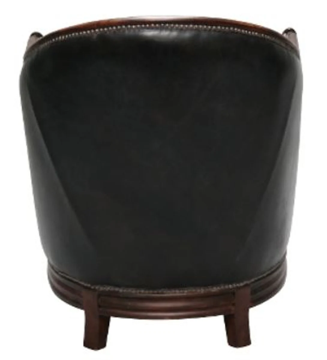 Casa Padrino luxury armchair black / dark brown 65 x 74 x H. 74 cm - Genuine Leather Living Room Furniture