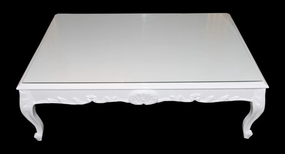 Casa Padrino Baroque Coffee Table White 120 x 85 cm - coffee table - coffee table - Limited Edition