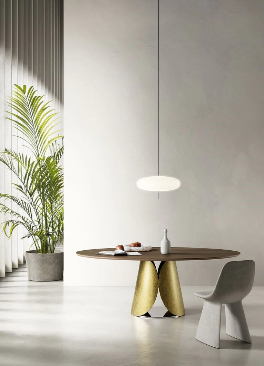 Casa Padrino Mesa de Comedor de Lujo Marr¨®n / Oro / Plata 200 cm - Hecho en Italia