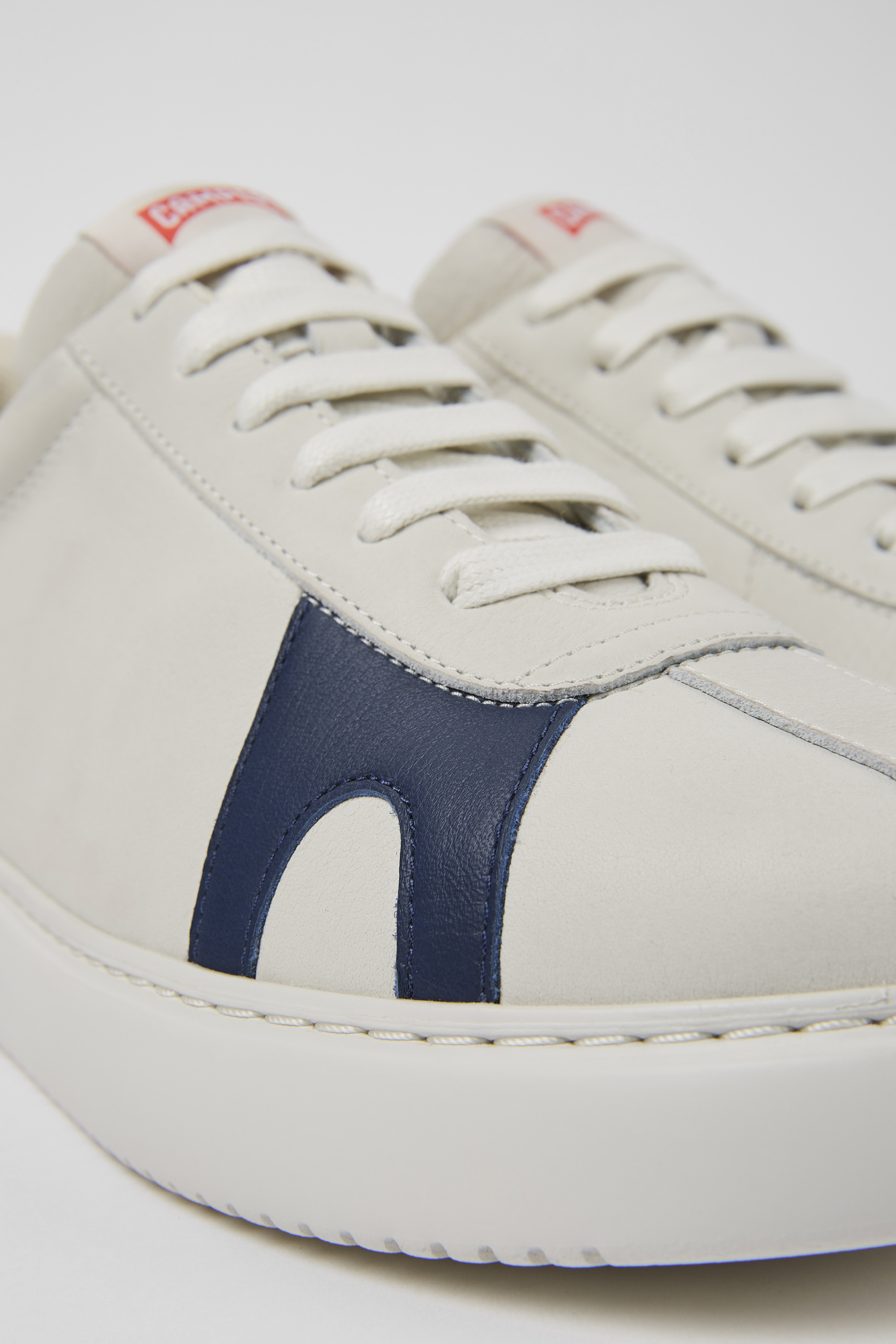 Twins - White non-dyed leather sneakers for men