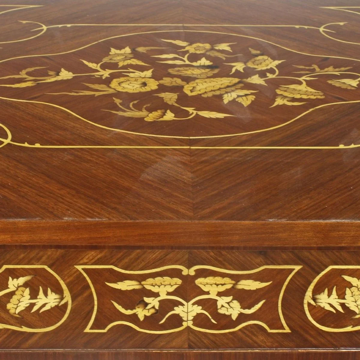 Casa Padrino escritorio barroco marr¨®n / oro 120 x 60 x A. 80 cm - Mesa de oficina hecha a mano de madera maciza con 5 cajones - Muebles de Oficina en Estilo Barroco