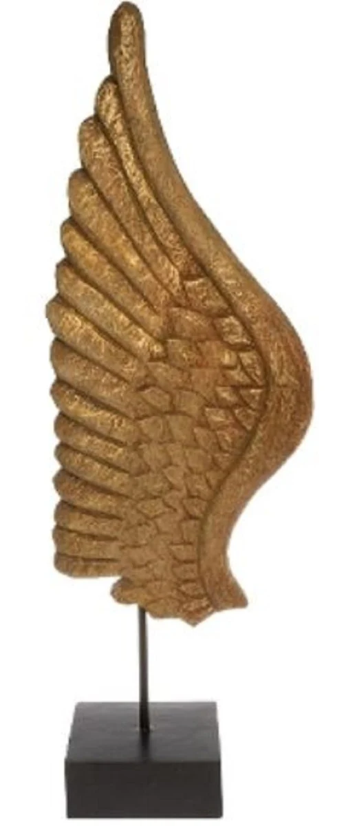 Casa Padrino ala de madera decorativa de lujo con base natural / negro 24 x 13 x H. 66 cm - Accesorios Deco