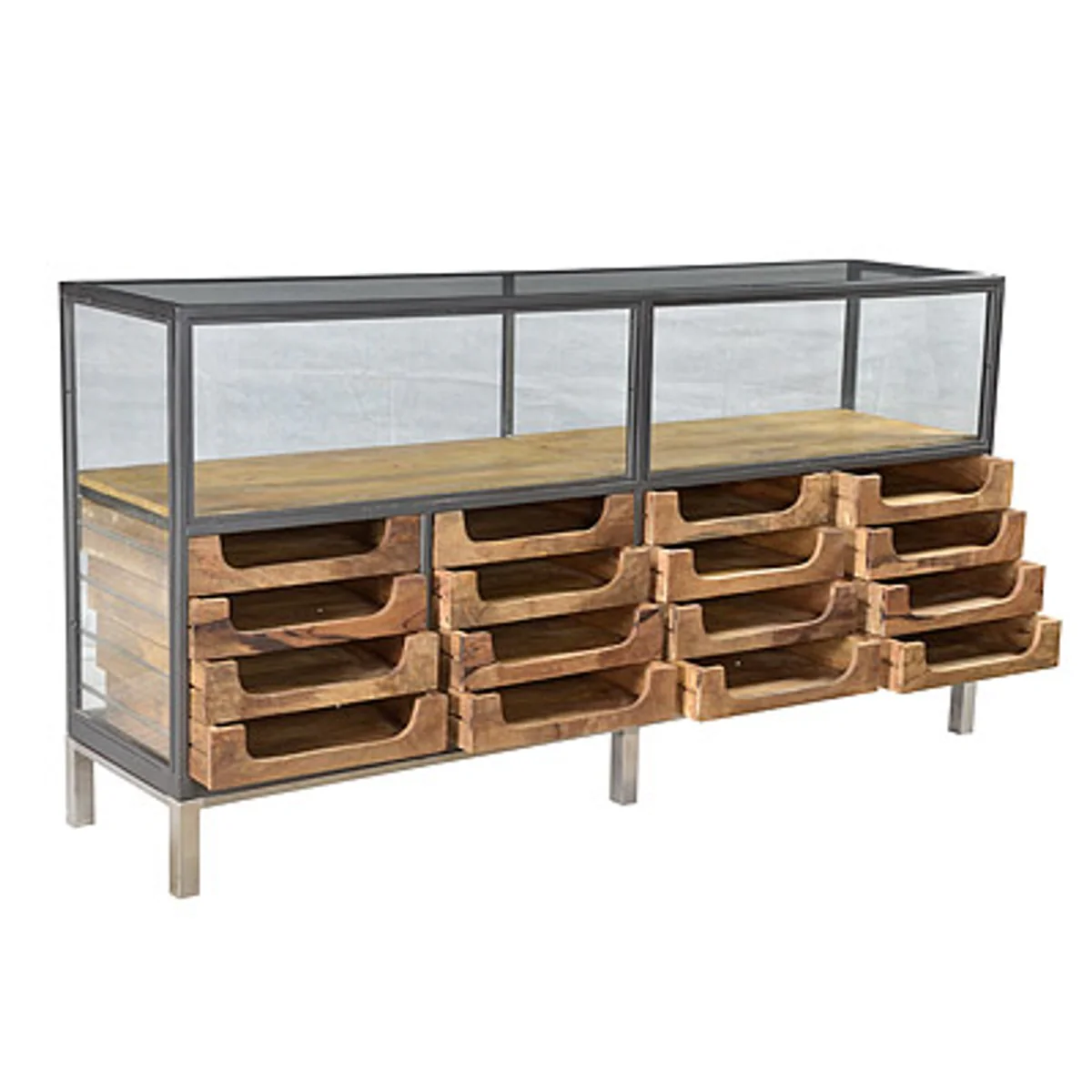 Gabinete de dise?o Buffet con cajones Casa Padrino Nature 193 x 46 x H.99 cm - Hotel M?bel