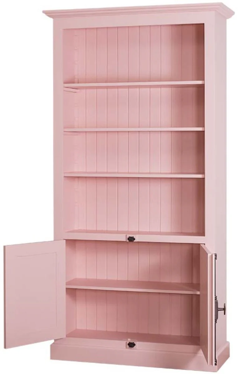 Casa Padrino country style bookcase pink 109 x 40 x H. 210 cm - Country Style Living Room Cabinet