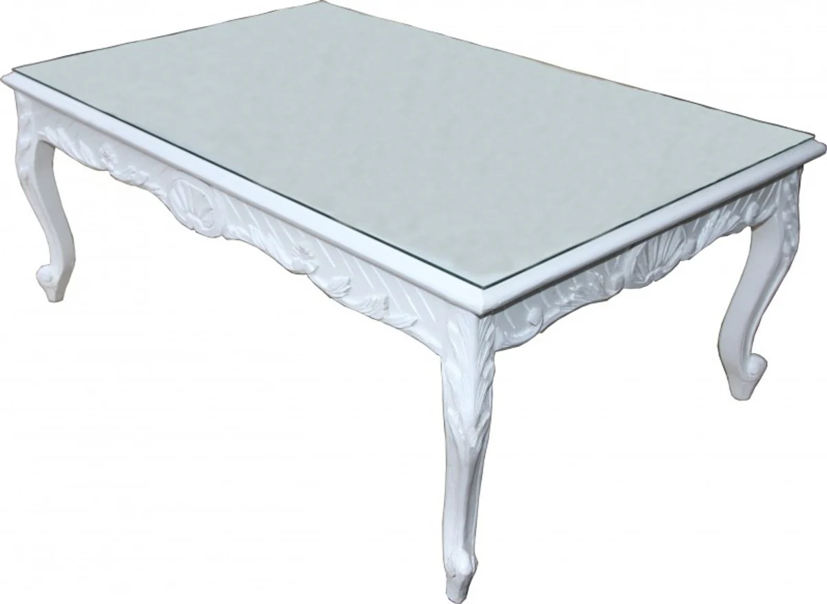 White Baroque Coffee Table 120 x 80 cm - Mod2