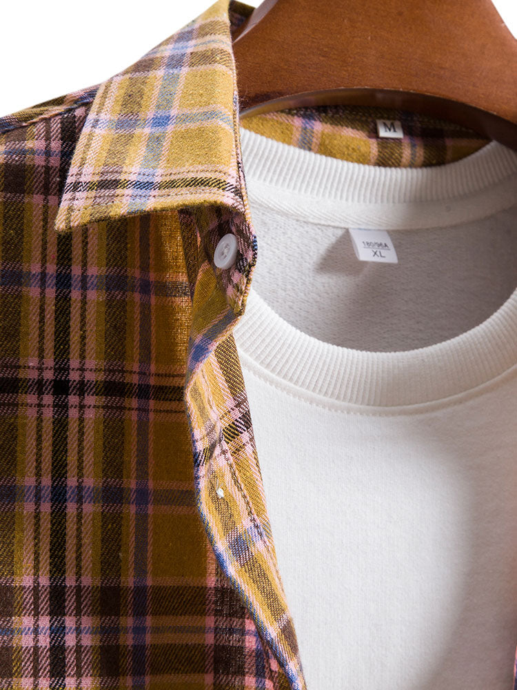 Long Sleeve Button Up Plaid Shirt